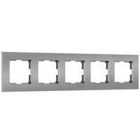 Рамка на 5 постов (серебро матовый, Slab) / Werkel W0052965