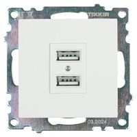 Розетка USB тип A Катрин (белый) / Stekker GLS10-7115-01