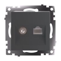 Розетка TV + RJ-45 Катрин (графит) / Stekker GLS00-7106-06