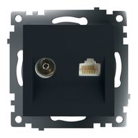 Розетка TV + RJ-45 Катрин (черный) / Stekker GLS00-7106-05