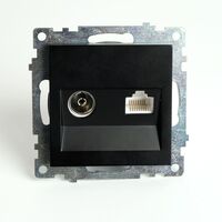Розетка TV + RJ-45 Катрин (черный) / Stekker GLS00-7106-05
