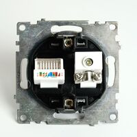Розетка TV + RJ-45 Катрин (черный) / Stekker GLS00-7106-05