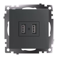 Розетка USB тип A Катрин (графит) / Stekker GLS10-7115-06