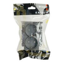 Розетка двойная с заземлением и защитными шторками Катрин (графит) / Stekker GLS16-7114-06