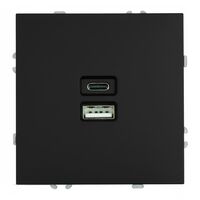 Розетка USB тип A+C Эмили (черный уголь) / Stekker RST10-5115-05