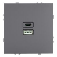 Розетка USB тип A+C Эмили (платиново-серый) / Stekker RST10-5115-10