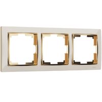 Рамка на 3 поста (слоновая кость/золото, Snabb) / W0031932
