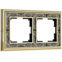 Рамка на 2 поста (золото/черный, Palacio Gracia) / W0021430