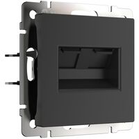 Розетка двойная Ethernet RJ-45 (черный матовый) / W1182208
