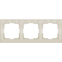 Рамка на 3 поста (слоновая кость, Flock) / WL05-Frame-03-ivory