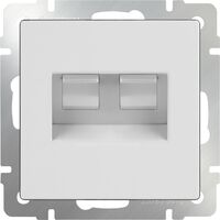 Розетка телефонная RJ-11 и Еthernet RJ-45 (белый) / WL01-RJ11-45