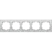 Рамка на 5 постов (серебряный, Edel) / WL09-Frame-05