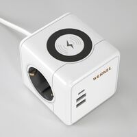 Розеточный блок 3-местный + 3 USB + беспроводная зарядка / W6513501