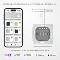 Умный сенсорный выключатель одноклавишный (дымчатый) / Werkel W4513641