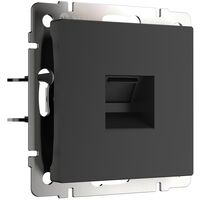 Розетка Ethernet RJ-45 cat. 6A экранированная (черный матовый) / Werkel W5120108