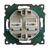 Розетка компьютерная RJ-45 двойная Катрин (шампань) / Stekker GLS00-7109-02