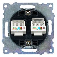 Розетка компьютерная RJ-45 двойная Катрин (черный) / Stekker GLS00-7109-05