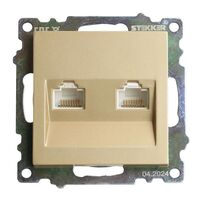 Розетка компьютерная RJ-45 двойная Катрин (золото) / Stekker GLS00-7109-08