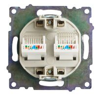 Розетка компьютерная RJ-45 двойная Катрин (золото) / Stekker GLS00-7109-08