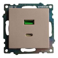 Розетка USB тип A+C Катрин (шампань) / Stekker GLS10-7116-02