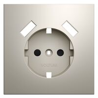 Накладка для розетки с заземлением и защитными шторками, с USB A+A S70 (кашемир) / Voltum VLS000903