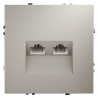 Розетка компьютерная двойная RJ45+RJ45 кат.6 S70 (кашемир) / Voltum VLS060203