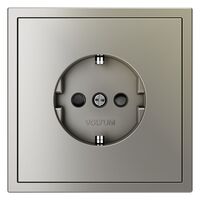 Розетка с заземлением и защитными шторками S70 (шелк) / Voltum VLS040204