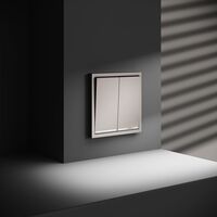 Проходной переключатель двухклавишный с подсветкой S70 (кашемир) / Voltum VLS020403