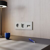 Розетка с заземлением и защитными шторками с USB A+С S70 (сталь) / Voltum VLS040505