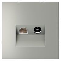 Розетка телевизионная TV+RJ45 кат. 6 S70 (сталь) / Voltum VLS060705