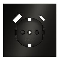 Накладка для розетки с заземлением и защитными шторками, с USB A+C S70 Metal (антрацит) / Voltum VLSM001012