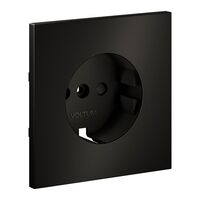 Накладка для розетки с заземлением и защитными шторками S70 Metal (антрацит) / Voltum VLSM000712