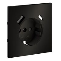 Накладка для розетки с заземлением и защитными шторками, с USB A+C S70 Metal (антрацит) / Voltum VLSM001012