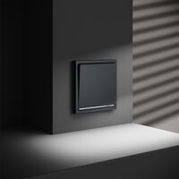 Выключатель одноклавишный с подсветкой S70 (графит) / Voltum VLS010207
