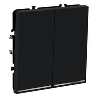 Проходной переключатель двухклавишный с подсветкой S70 (графит) / Voltum VLS020407