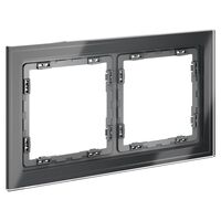 Рамка стеклянная на 2 поста S70 (графит, стекло) / Voltum VLS110207
