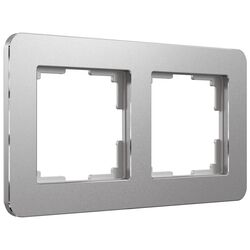 Рамка на 2 поста (алюминий, Platinum) / W0022606