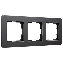 Рамка на 3 поста (черный, Platinum) / W0032608