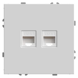 Розетка компьютерная RJ-45 двойная Эмили (белый фарфор) / Stekker RST00-5111-01