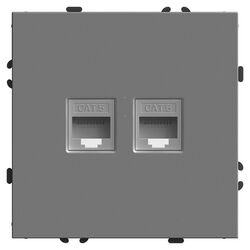 Розетка компьютерная RJ-45 двойная Эмили (платиново-серый) / Stekker RST00-5111-10