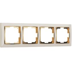 Рамка на 4 поста (слоновая кость/золото, Snabb) / WL03-Frame-04-ivory-GD