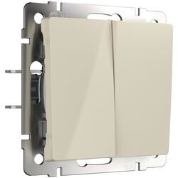 Выключатель двухклавишный (слоновая кость) / W1120003