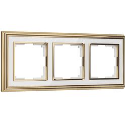 Рамка на 3 поста (золото/белый, Palacio) / W0031329