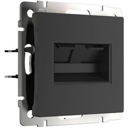 Розетка двойная Ethernet RJ-45 (черный матовый) / W1182208