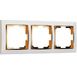 Рамка на 3 поста (белый/золото, Snabb) / W0031933