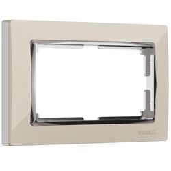 Рамка для двойной розетки (слоновая кость/хром, Snabb) / W0081903