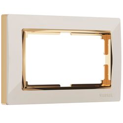 Рамка для двойной розетки (слоновая кость/золото, Snabb) / W0081932
