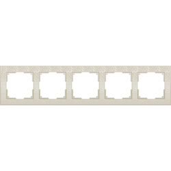 Рамка на 5 постов (слоновая кость, Flock) / WL05-Frame-05-ivory