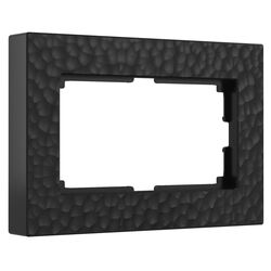 Рамка для двойной розетки (черный, Hammer) / W0082408