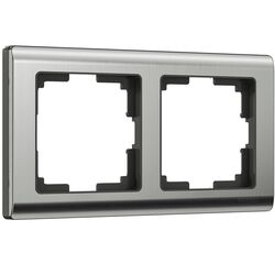 Рамка на 2 поста (глянцевый никель, Metallic) / W0021602